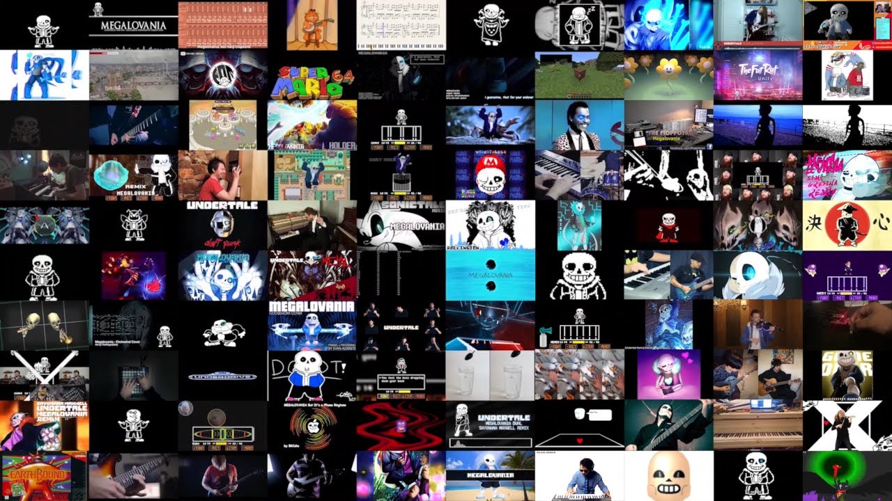 Megalovania but it's 100 versions at once