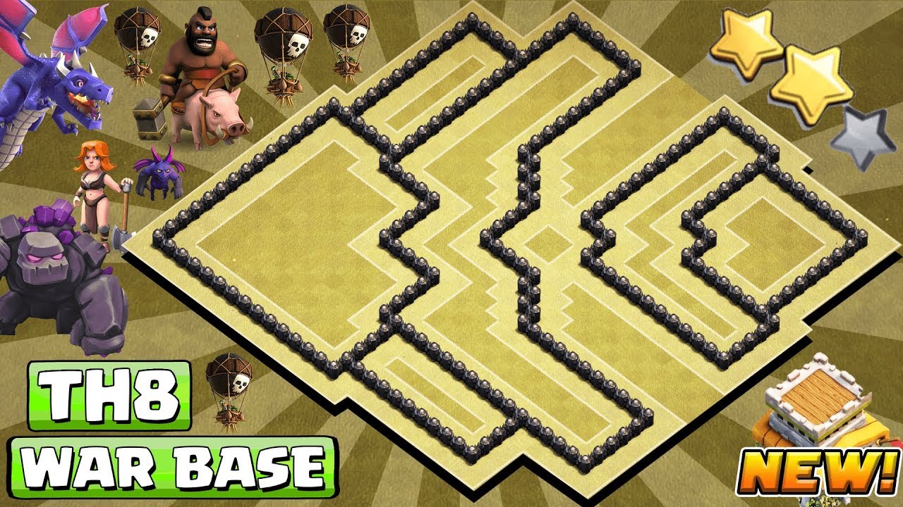 [#1 BEST] Th8 War Base 2018 | COC Town Hall 8 War Base Anti 3 Star | CLASH OF CLANS
