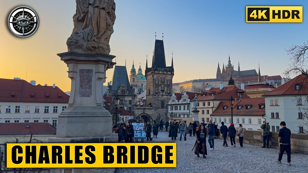 Prague Golden Hour Magic ☀️ Charles Bridge & Malá Strana Walk | Spring is Here! | 4K