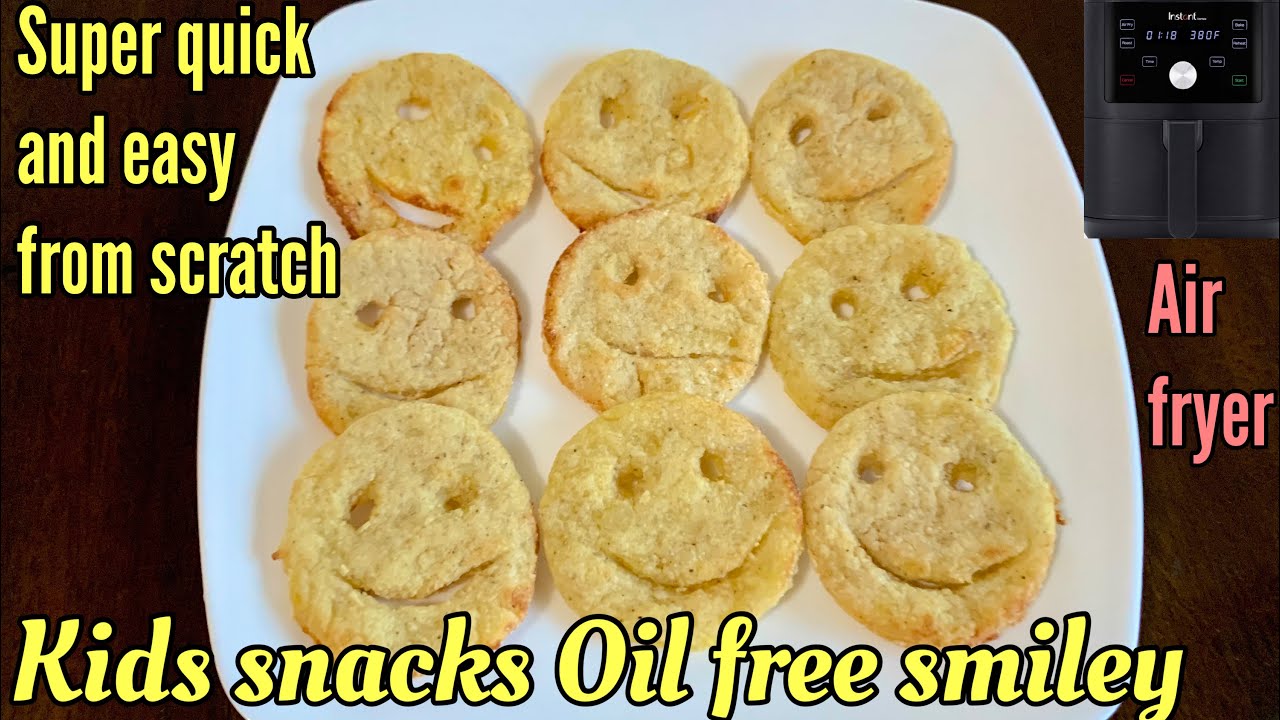 Air Fryer Crispy Potato Smiley | Kids Snacks Recipe | Super Healthy Kids Lunch Box Recipe | Oil Free