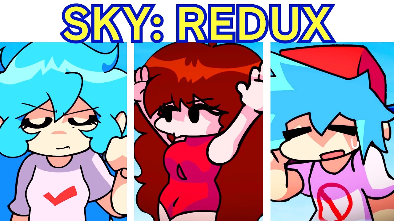 FNF OFFICIAL SKY IS BACK!! Vs: SKY REDUX (All Endings + Cutscenes)  Heartbreak Havoc