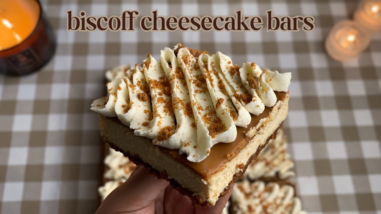 Lotus Biscoff Cheesecake Bars ♡ Bake With Me