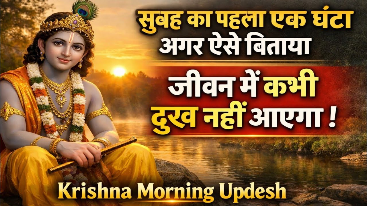 सुबह का पहला एक घंटा अगर ऐसे बिताया | जीवन में कभी दुख नहीं आएगा | Krishna Morning Updesh #krishna 