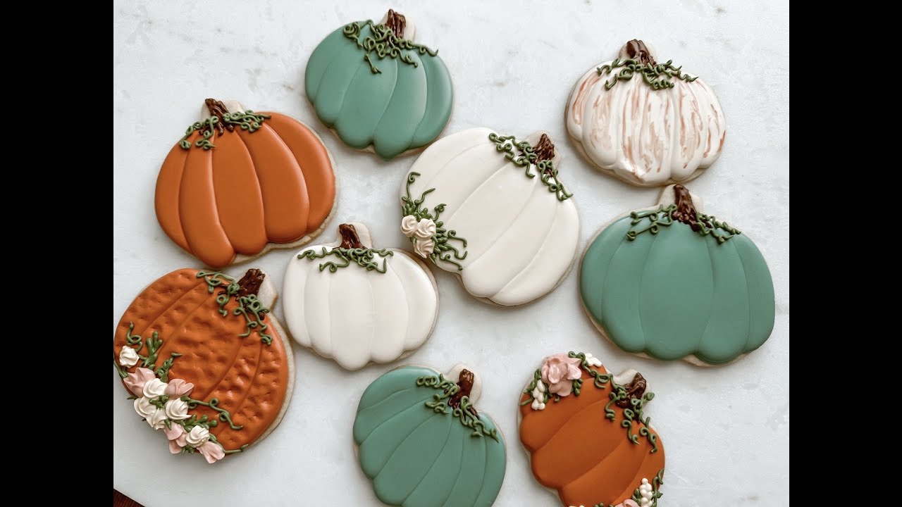 Decorating Pumpkin Cookies - Fall Decorated Cookies