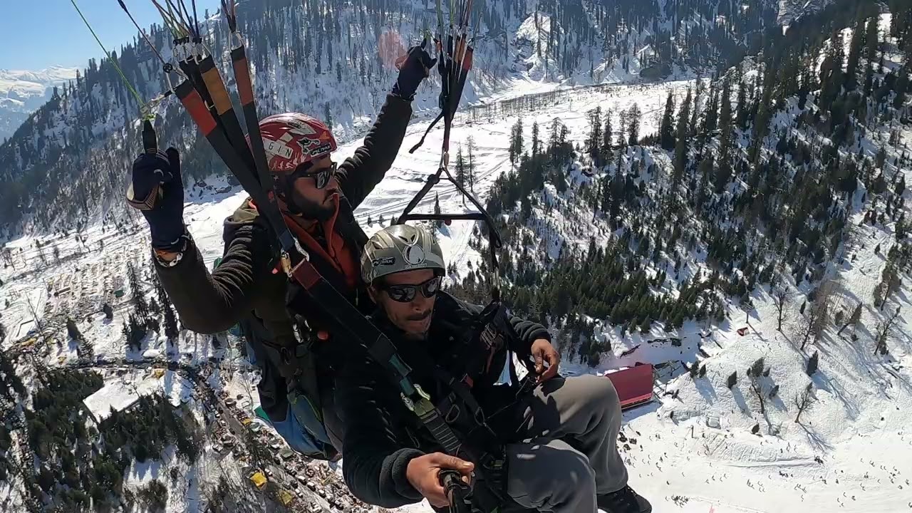 Solang adventure valley 🪂❄️☃️flying pramu bhai ke sath 🤟😛😀