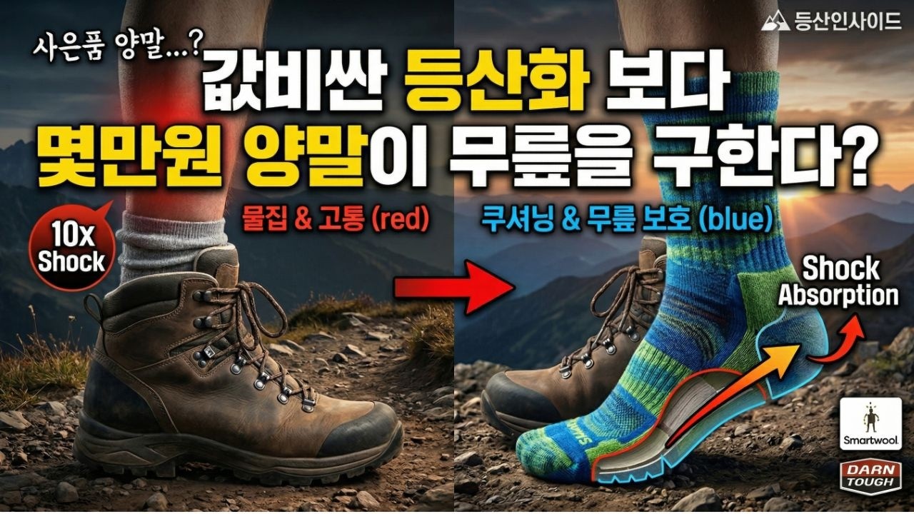등산후 하산할 때 무릎 아픈 이유? 등산화 탓하기 전에 '양말'부터 보세요! 등산 양말의 모든것!