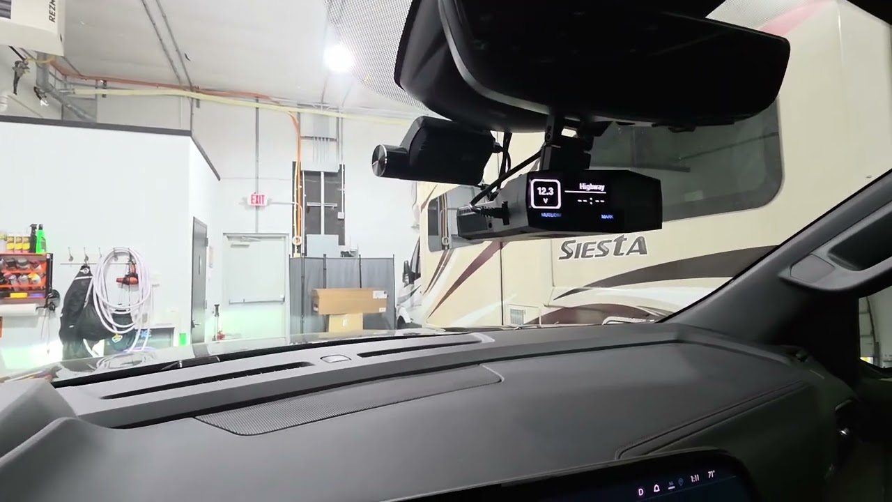 2025 Suburban complete with a Uniden R8W radar detector with front laser diffuser system.