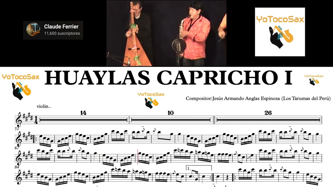 HUAYLAS CAPRICHO 1 PARTITURA PARA SAXO ALTO 🔥