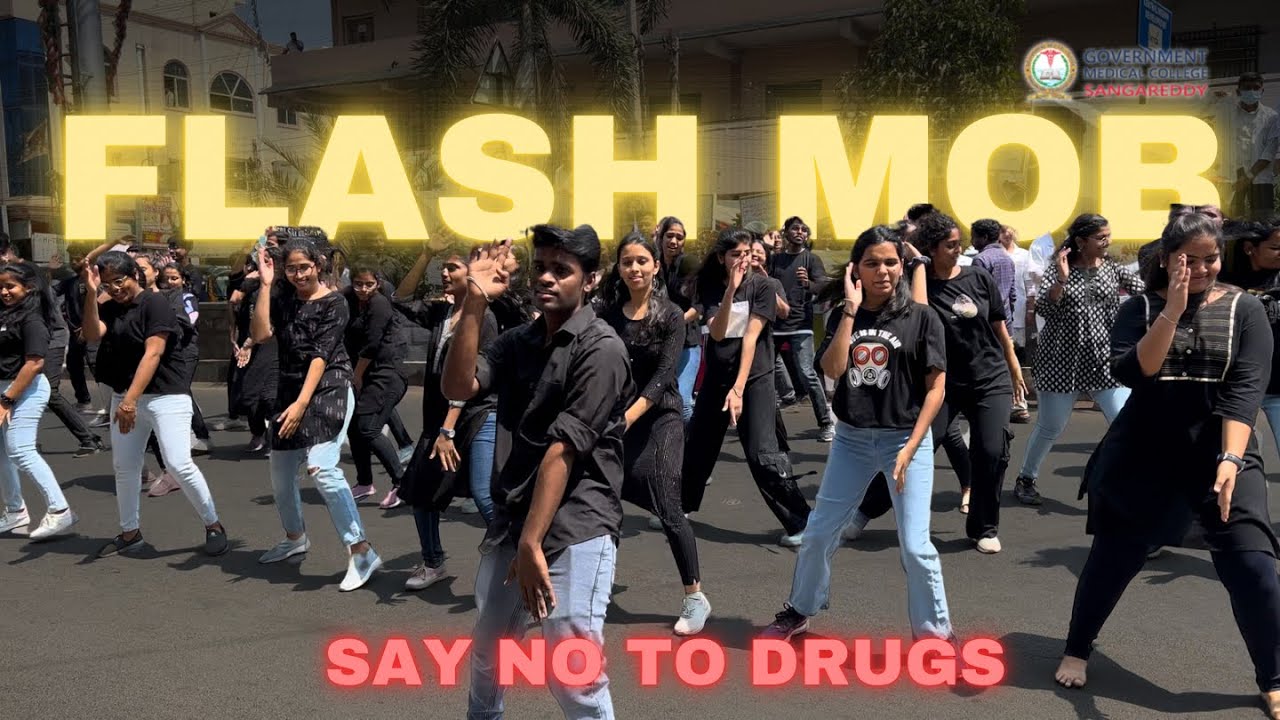 Flash mob at Sangareddy by students of GMC Sangareddy | SAY NO TO DRUGS | Drug abuse awareness