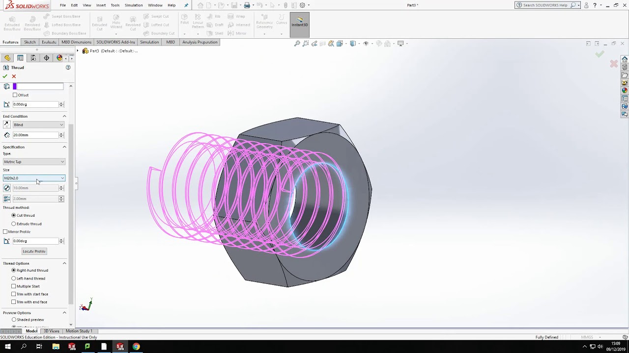 HEX NUT & WASHER SOLIDWORKS TUTORIAL - modelling a nut and washer on SolidWorks!