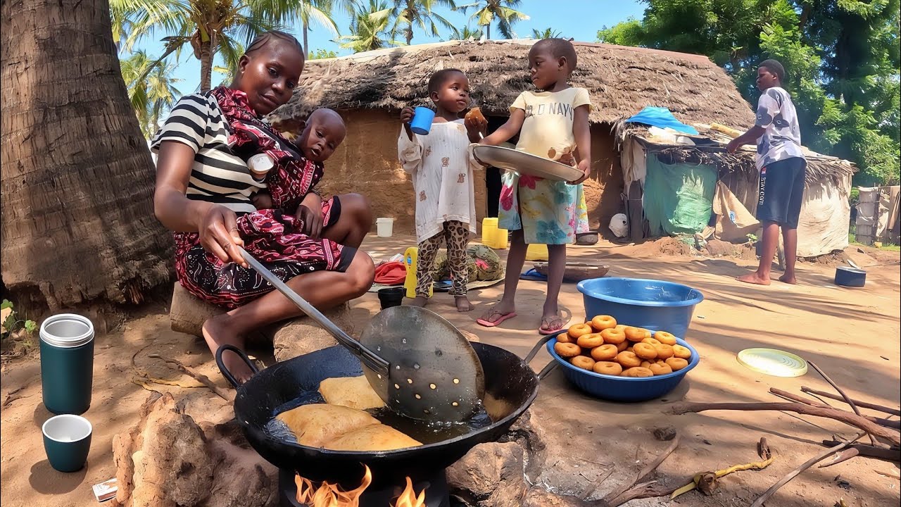 COOK & CARE: Morning Routine & Traditional Breakfast in the African Village ❤️🍩
