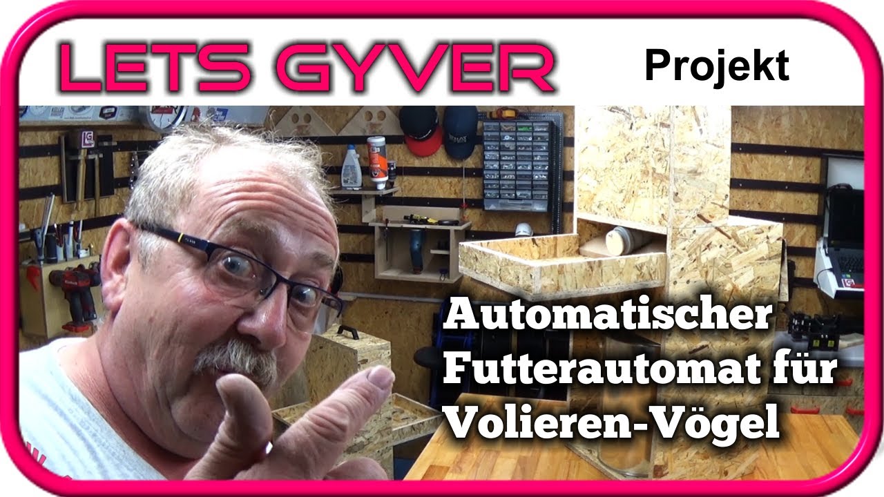 Automatischer Futterautomat für Volierenvögel. Mit Hülsensammler.