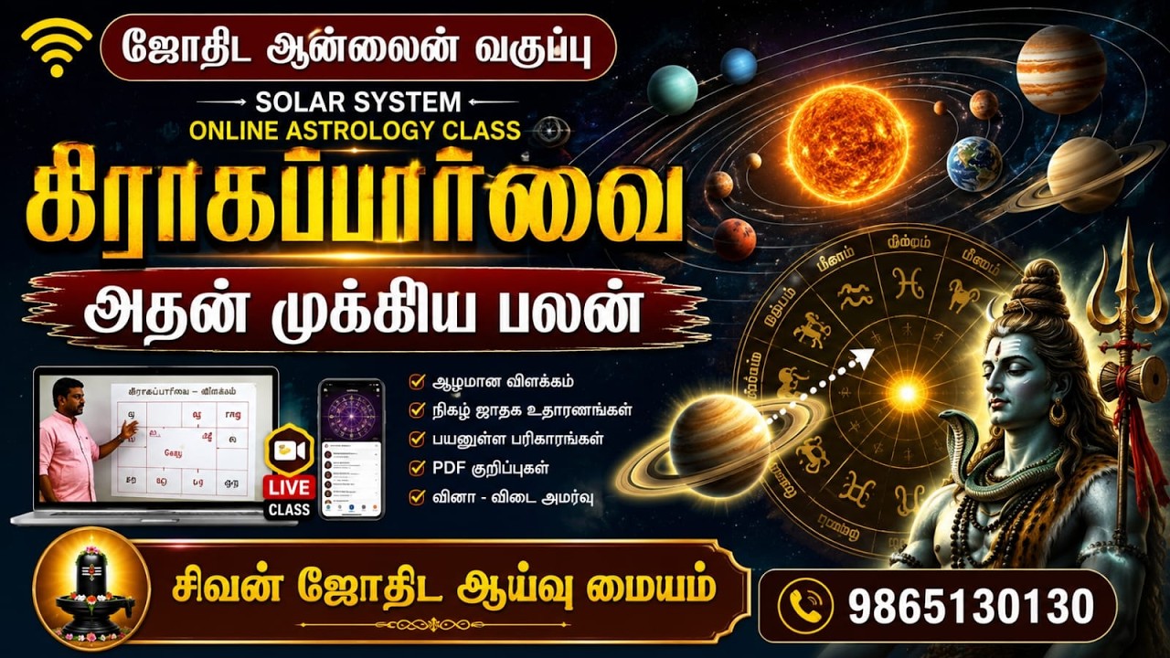 கிரகப்பார்வையும் பலன் சொல்லும் ஜோதிடர் முனைவர் சிவனடியார் 9865130130