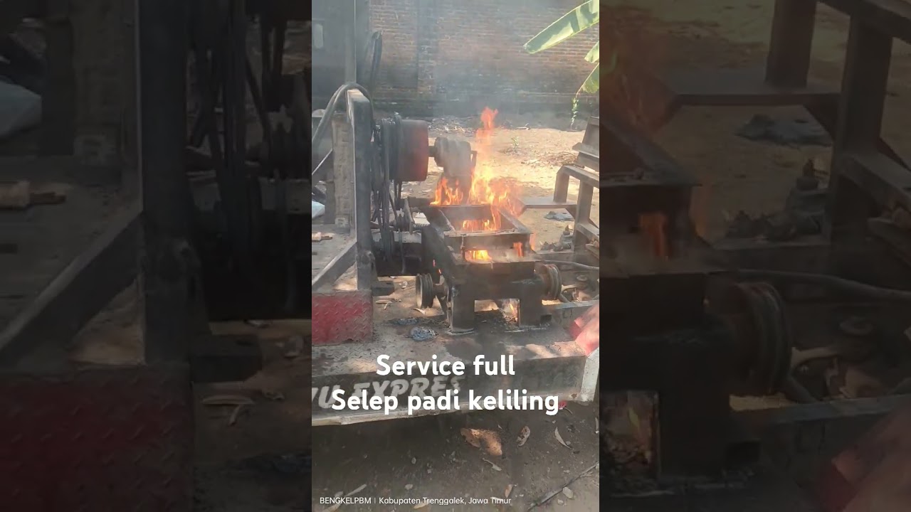 service mesin selep padi jalan #putrabesimulya #seleppadikeliling #mesinserkel #bensojalan