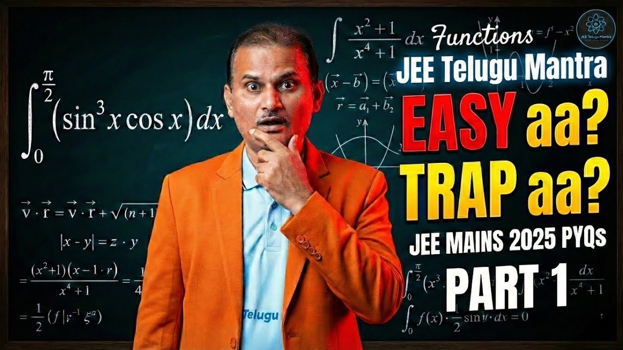 JEE Maths Functions PYQ 2025 🔥 Part 1 | JEE Main Real Questions | JEE Telugu Mantra 