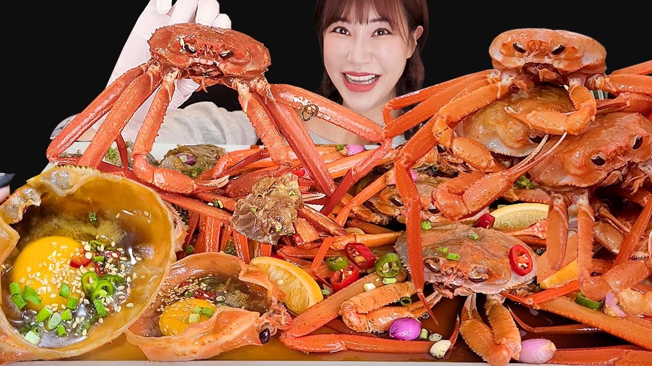 SOY SAUCE MARINATED RAW SNOW CRAB🦀 밥순삭🦀 붉은 홍게장 먹방 EATING SOUNDS MUKBANG モッパン 이팅사운드