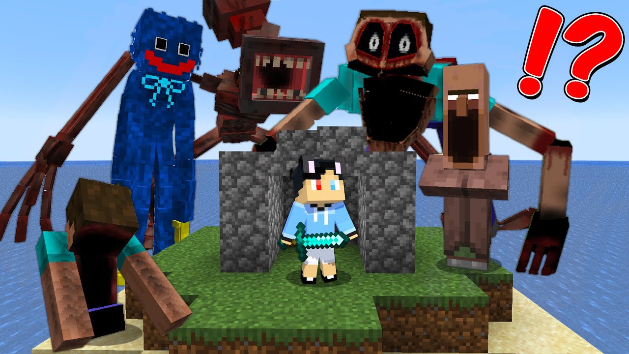 Surviving On an Island with Every Horror Mod in Minecraft