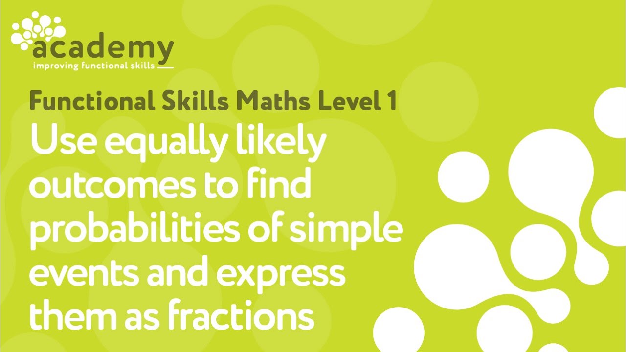 Functional Skills Maths Level 1 -  Use equally likely outcomes to find probabilities