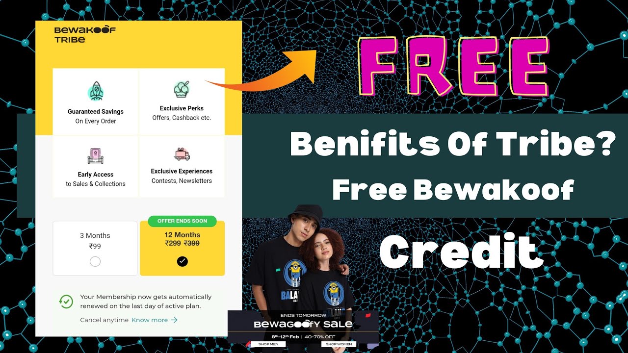 Bewakoof Free Tribe Membership | Bewakoof Free Wallet Credit | Sharktank Zoff Offer | loot |