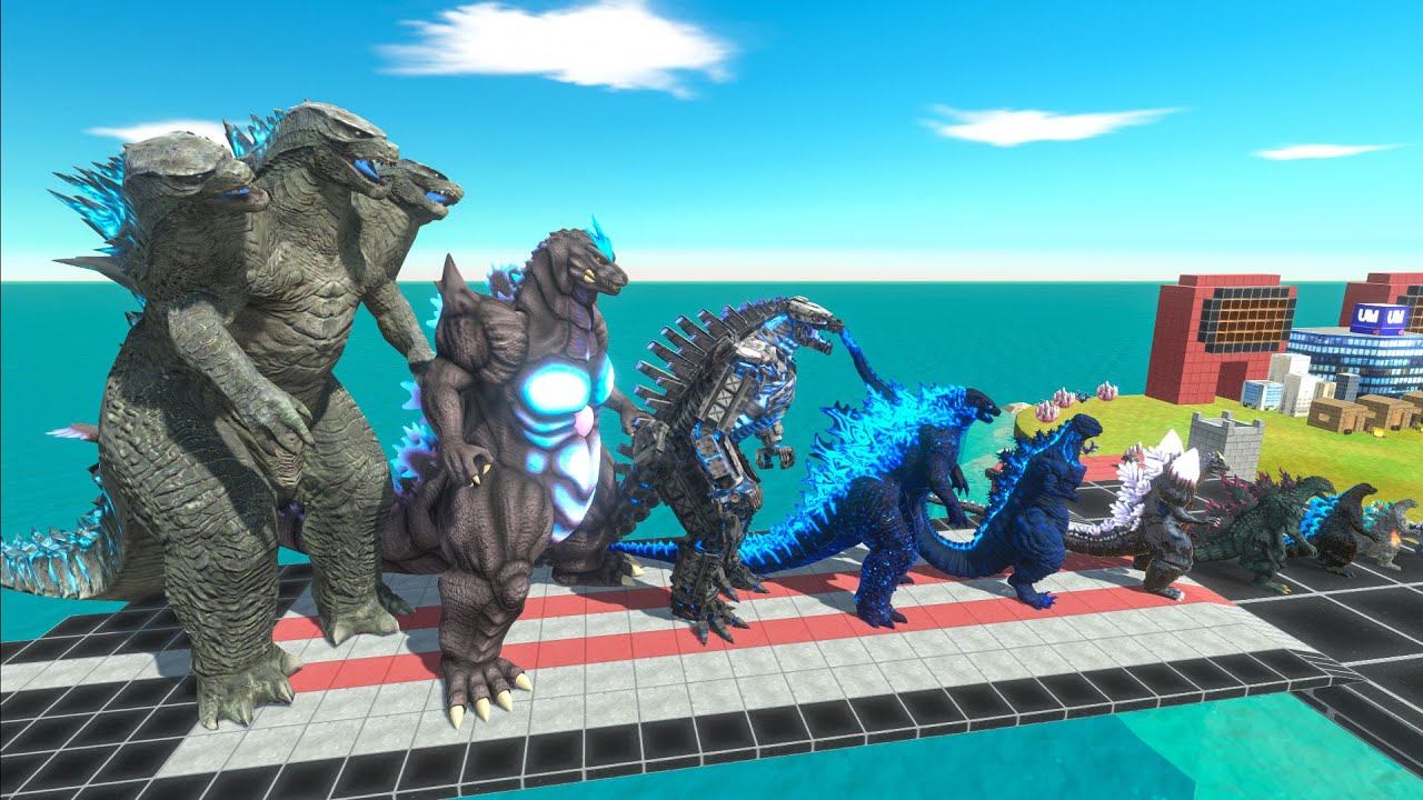 EVOLUTION of 3-HEAD GODZILLA 2014 UPGRADED Size Comparison vs Team KING GHIDORAH x BIOLLANTE x KONG