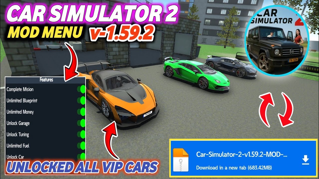 Car Simulator 2 Mod Apk | Unlocked All Vip Cars | All Cars Unlocked | Unlimited Money