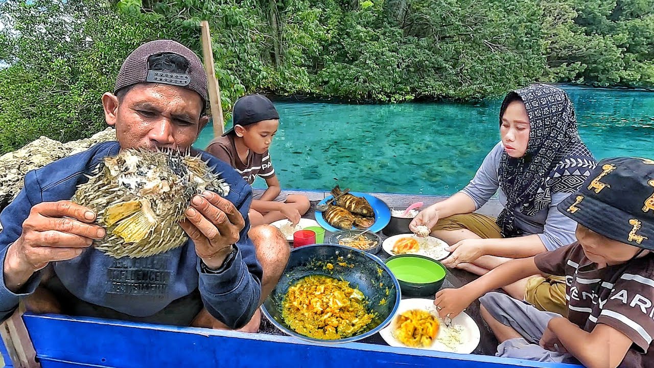 berpetualang 2 hari 1 malam menjaring ikan dan makan ikan buntal bersama keluarga