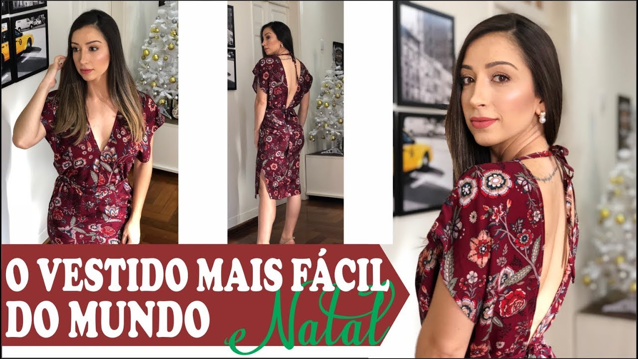 DIY - VESTIDO MAIS FÁCIL DO MUNDO PARA O NATAL (SEM MOLDE)