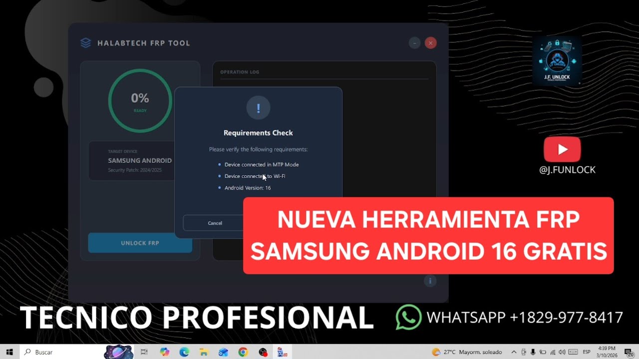 Herramienta FRP Samsung Android 16 Gratis - Bypass Seguro y Fácil