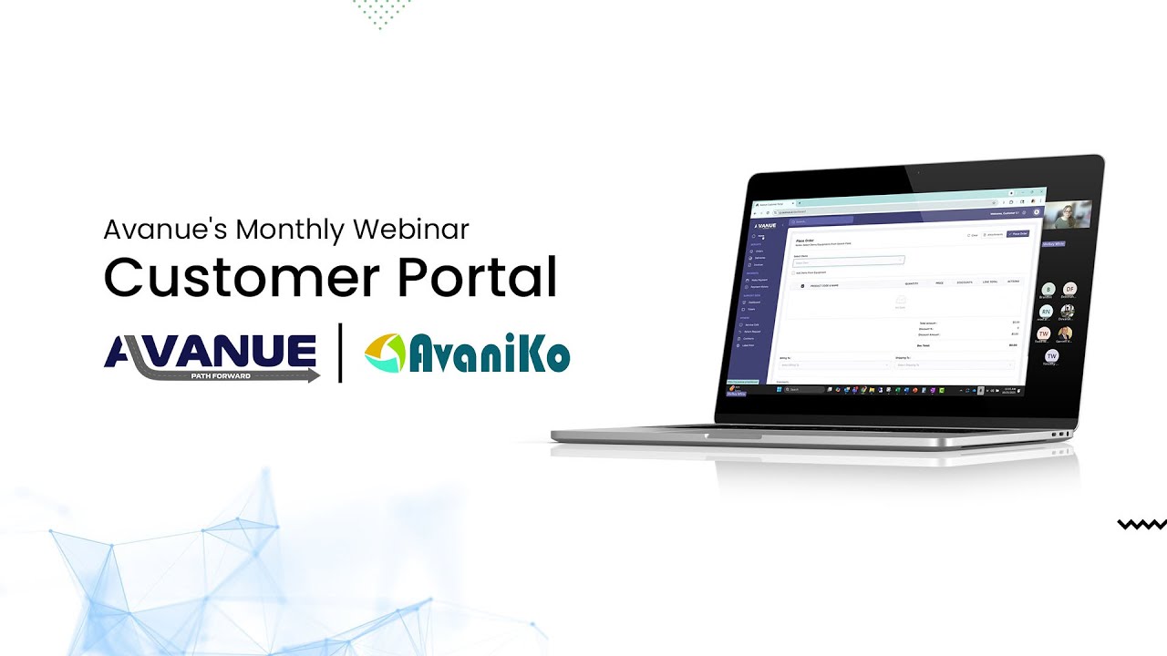 Avanue's Monthly Webinar Customer portal