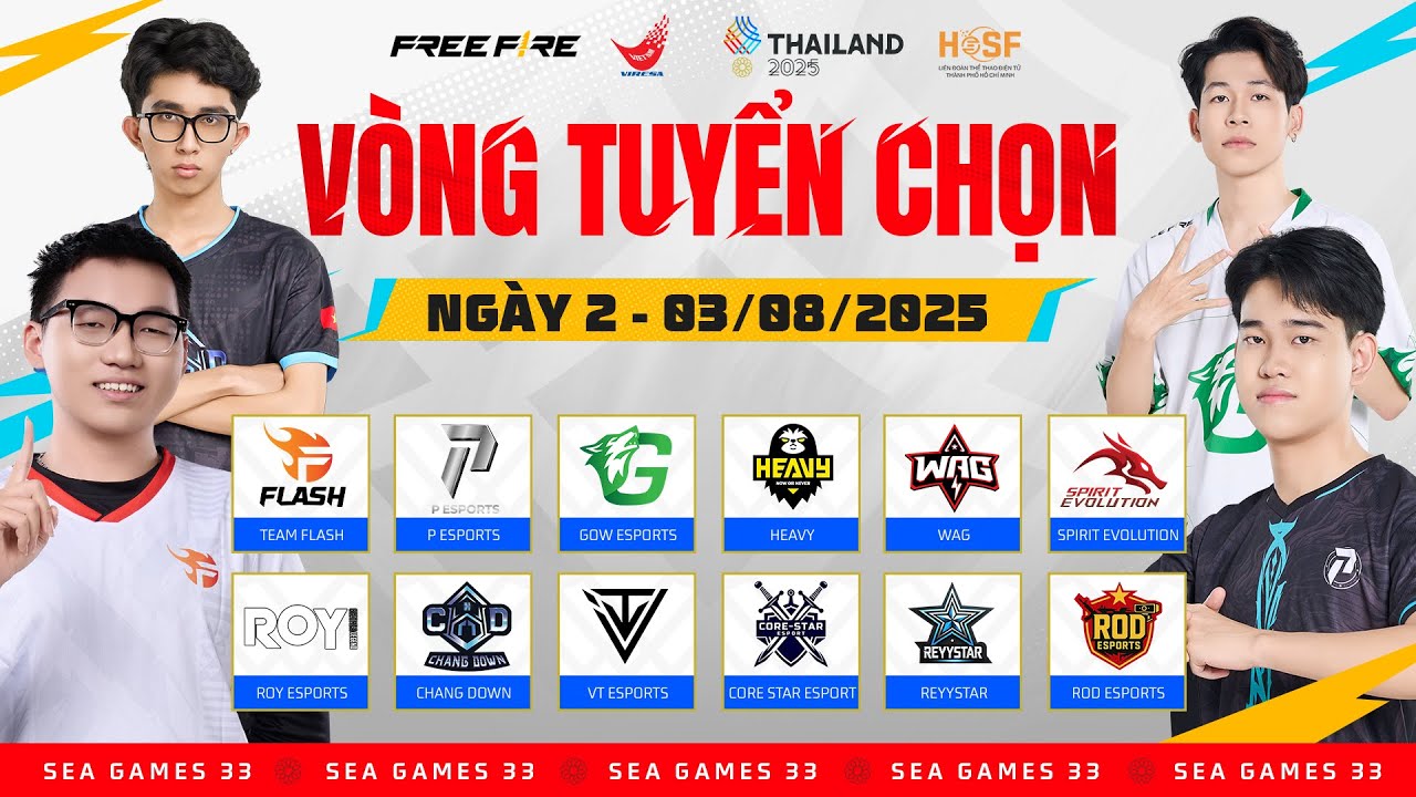 🔴 [LIVE] VÒNG TUYỂN CHỌN SEA GAMES 33 VIỆT NAM - NGÀY 2