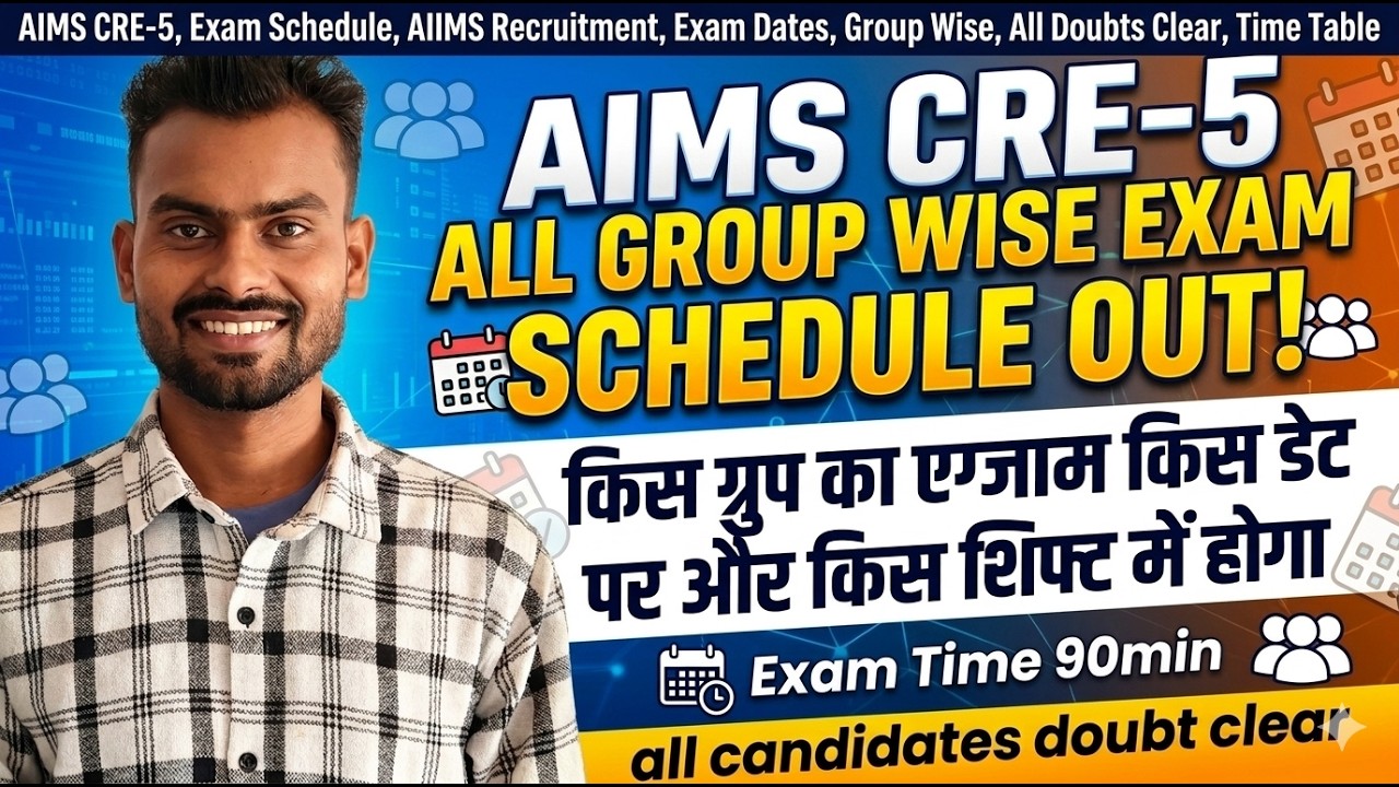 AIIMS CRE 5 All Group-Wise Exam Calendar Out🔥 Which Group's Exam on Which Date and in Which Shift?
