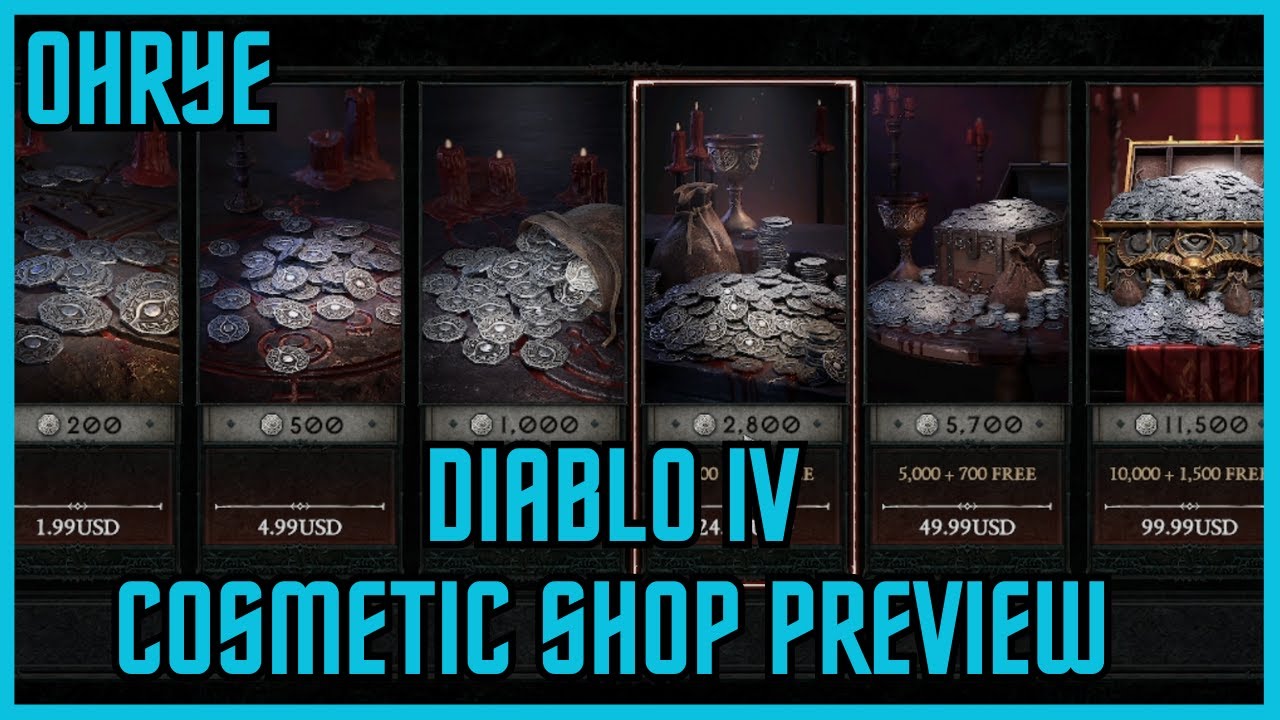Diablo IV Cosmetic Shop Preview! Overpriced? Worth it?!