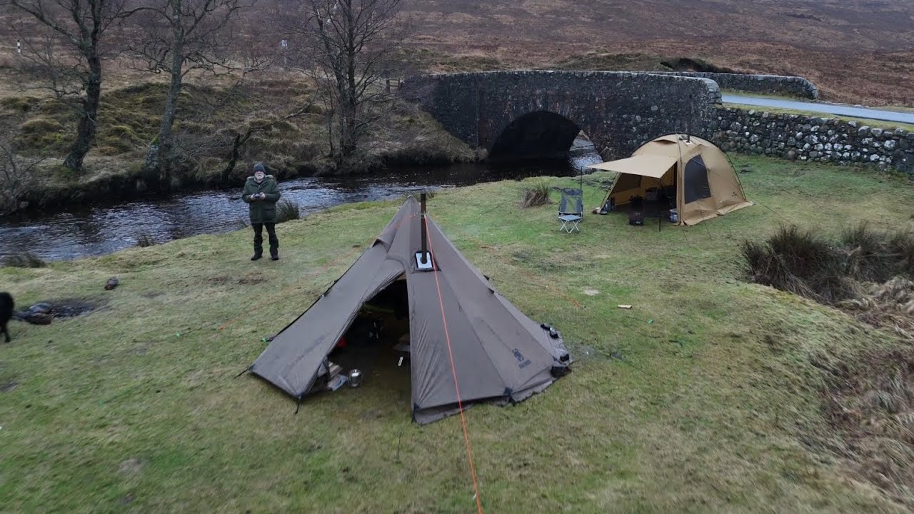 Scottish Wildcamp in the rain......Naturehike Dune and One Tigris Hot Tents....