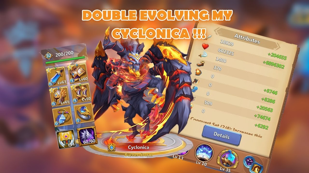 Castle Clash F2P - Finally. Double Evolving My Cyclonica !!!