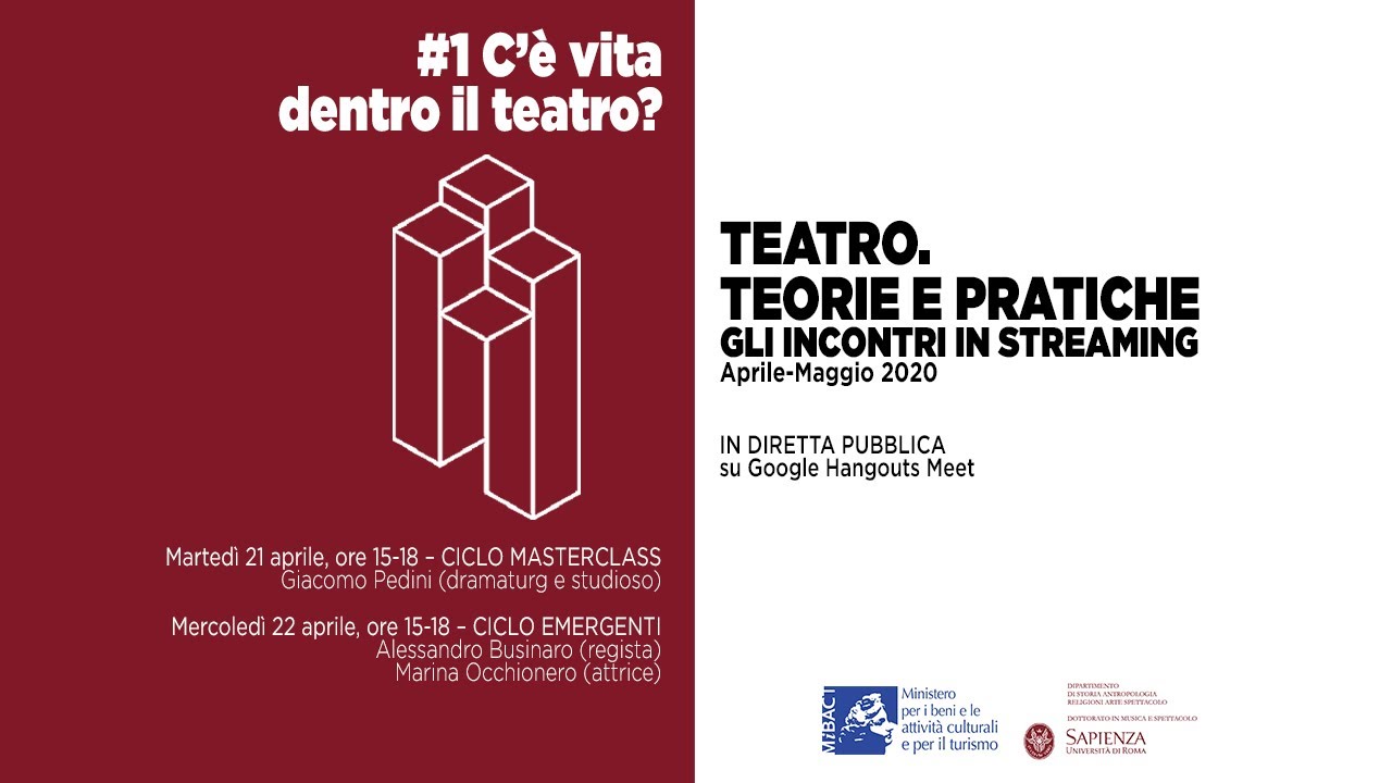 Teatro. Teorie e Pratiche. Incontro con Alessandro Businaro e Marina Occhionero