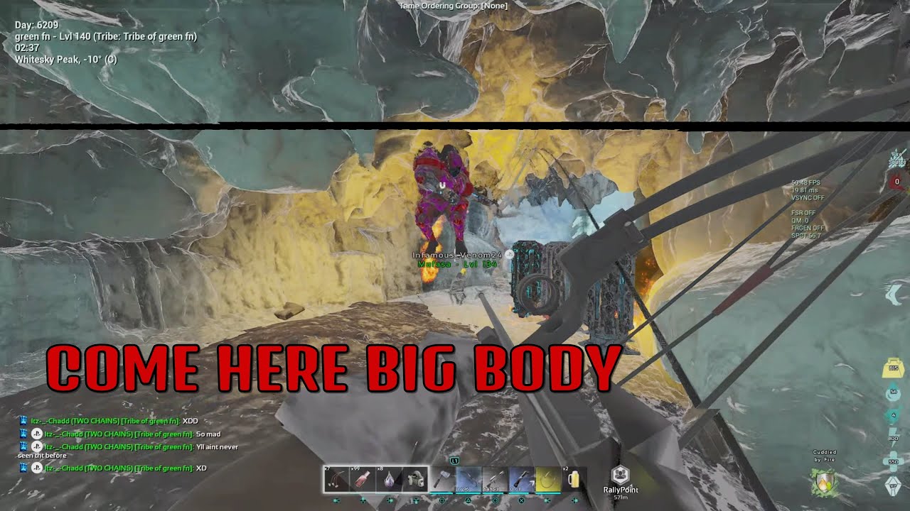 KITTING A 714.6 IN A ICE CAVE|Ark Official PvP ps5 Asa|