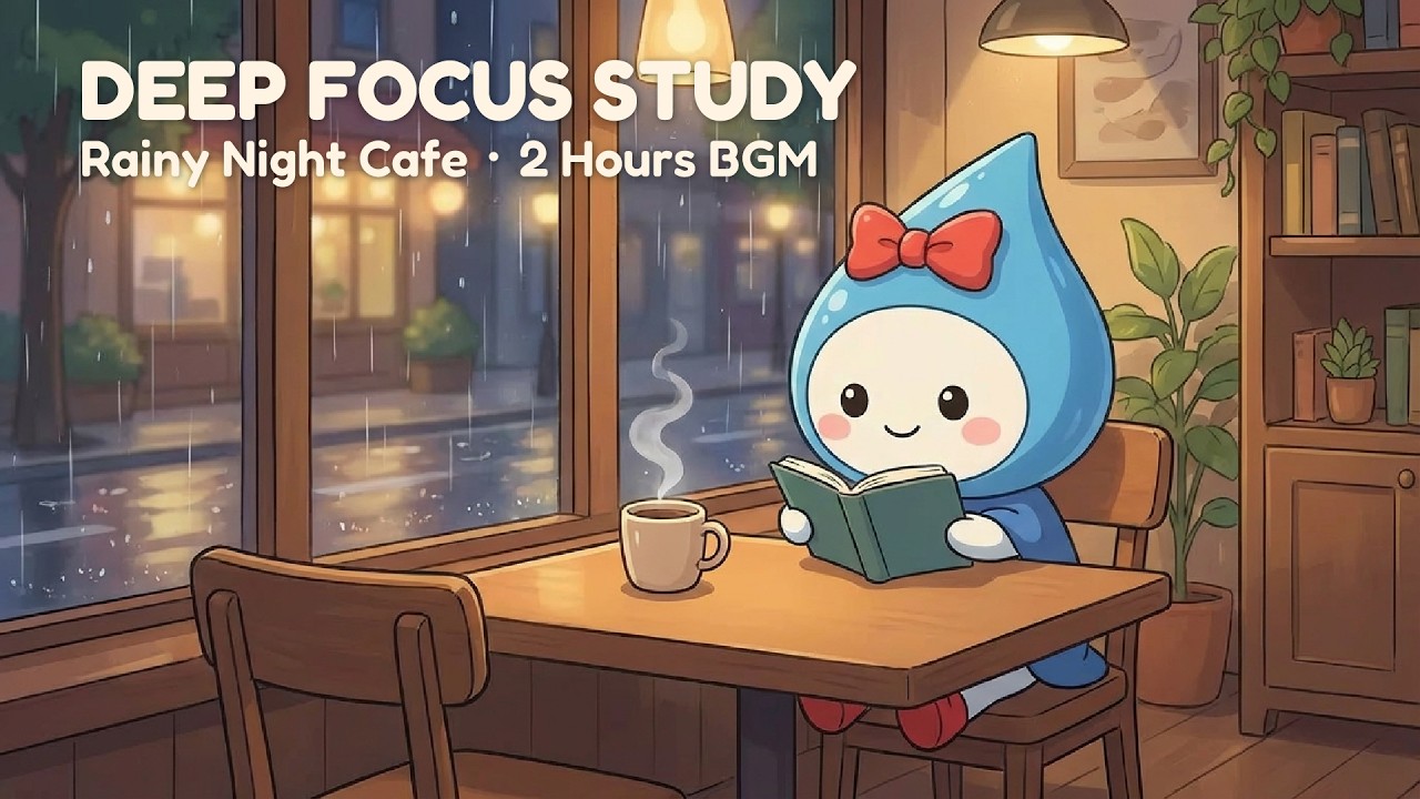 Coffee Shop at Night ☕️🌧️ | Peaceful Piano for Deep Focus & Reflection (2 Hours)