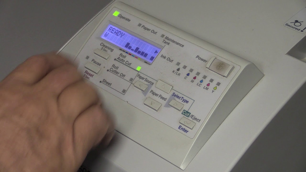 Epson Stylus Pro 7600 Menu, Paper To Canvas