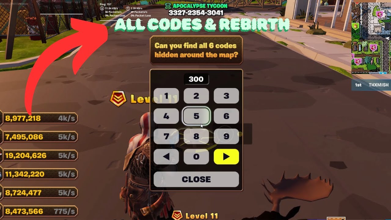 APOCALYPSE TYCOON Fortnite ALL CODES (Fortnite apocalypse tycoon REBIRTH AND CODE)!