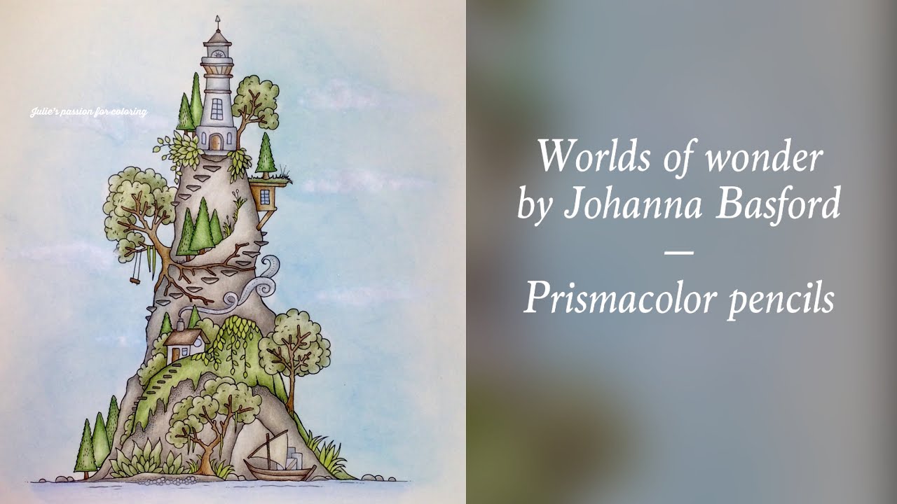 WORLDS OF WONDER by Johanna Basford - prismacolor pencils - color along