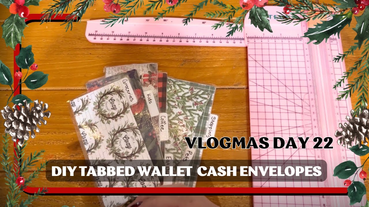 VLOGMAS DAY 22 | DIY TABBED WALLET CASH ENVELOPES | EASY HOW TO TABBED WALLET CASH ENVELOPES