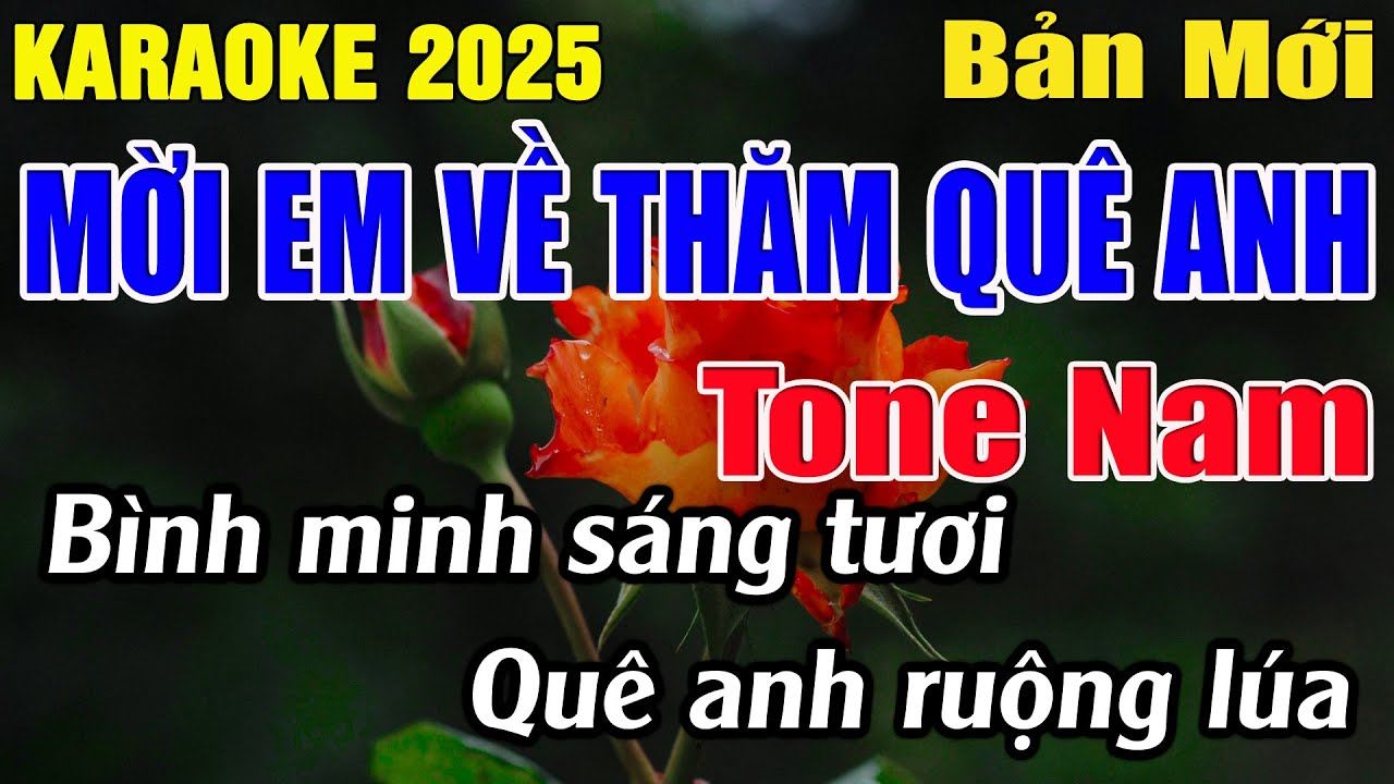 Mời Em Về Thăm Quê Anh Karaoke Tone Nam Karaoke Đăng Khôi - Beat Mới