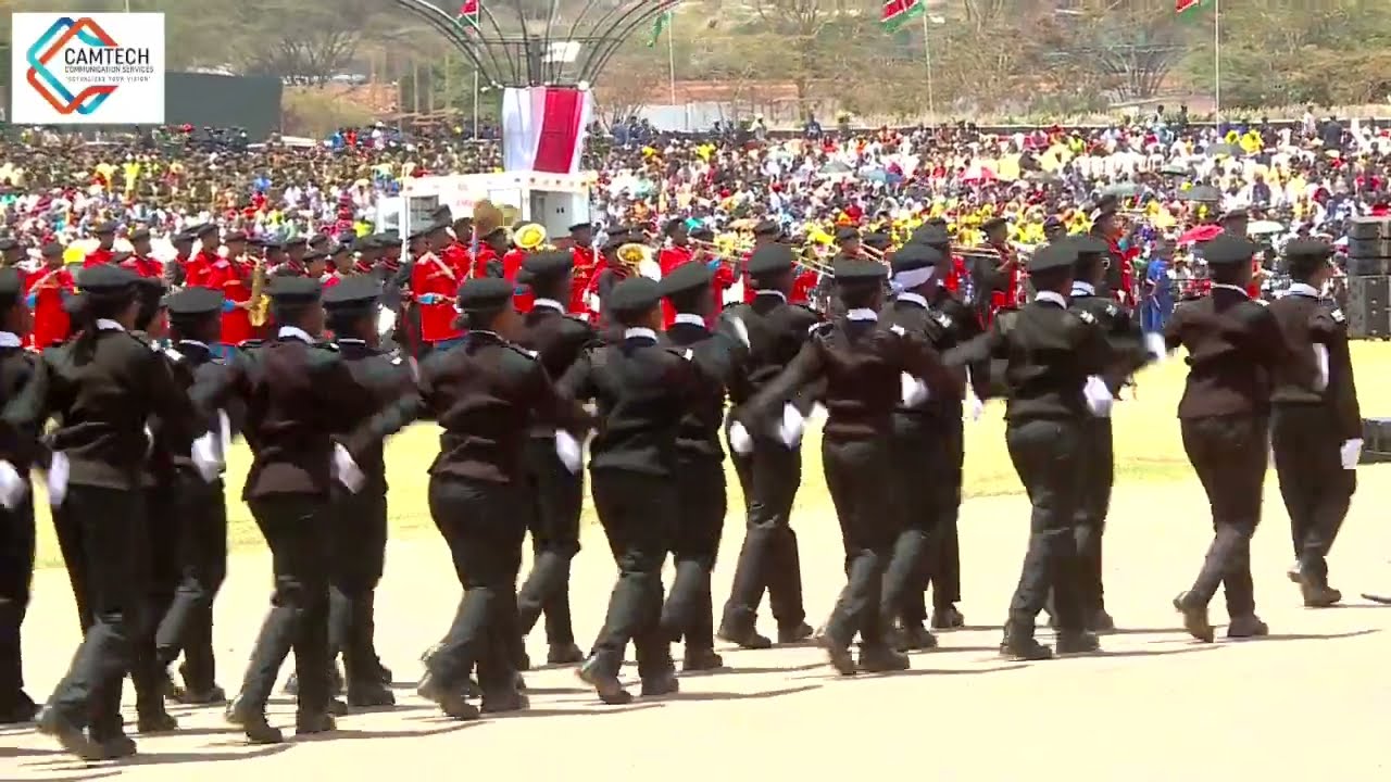 Kenya Scouts  from different schools match at Uhuru Gardens during Jamhuri day