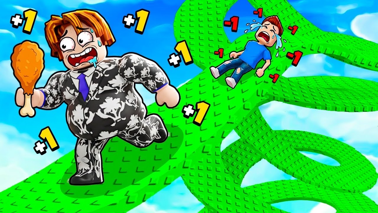 TENTE FICAR GORDO PARA GANHAR NO ROBLOX (PEGUEI TOP 1 GLOBAL 🔥)