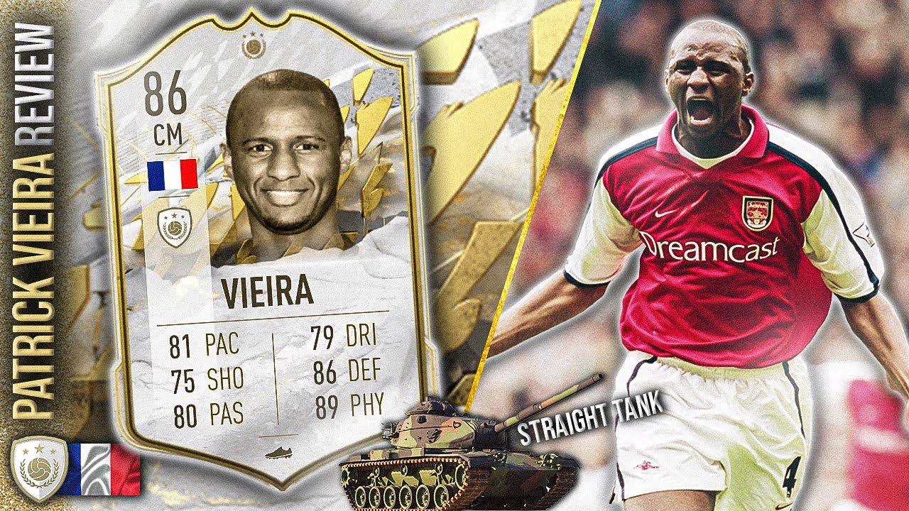 86 ICON PATRICK VIEIRA PLAYER REVIE! IS HE WORTH IT OR OVERRATED? FIFA 22 ULTIMATE TEAM