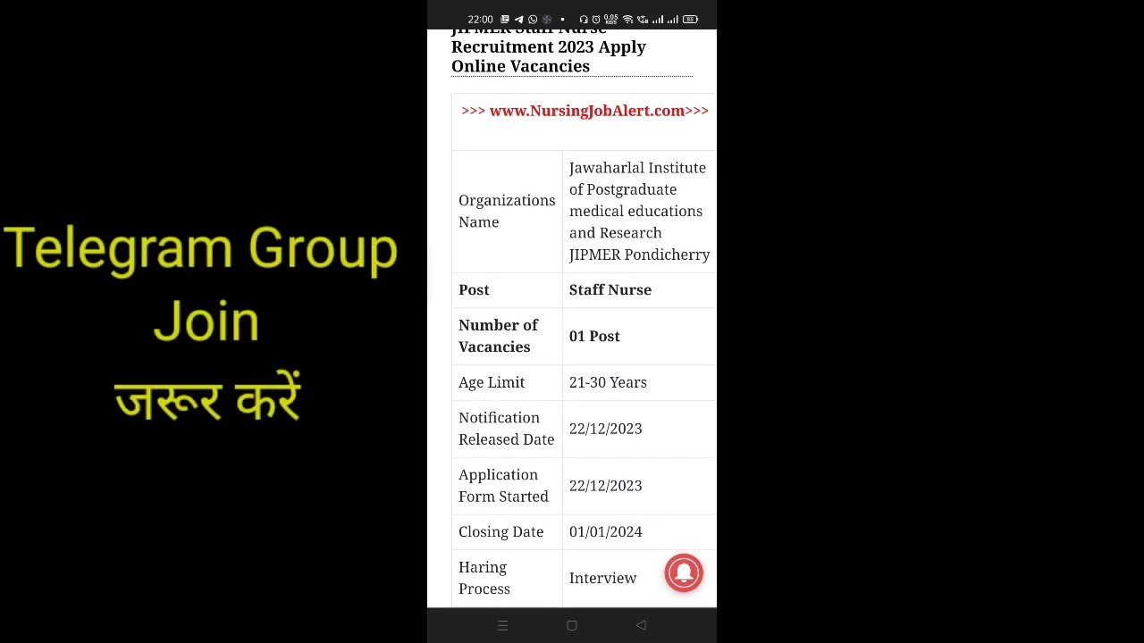 JIPMER New Vacancy 2024