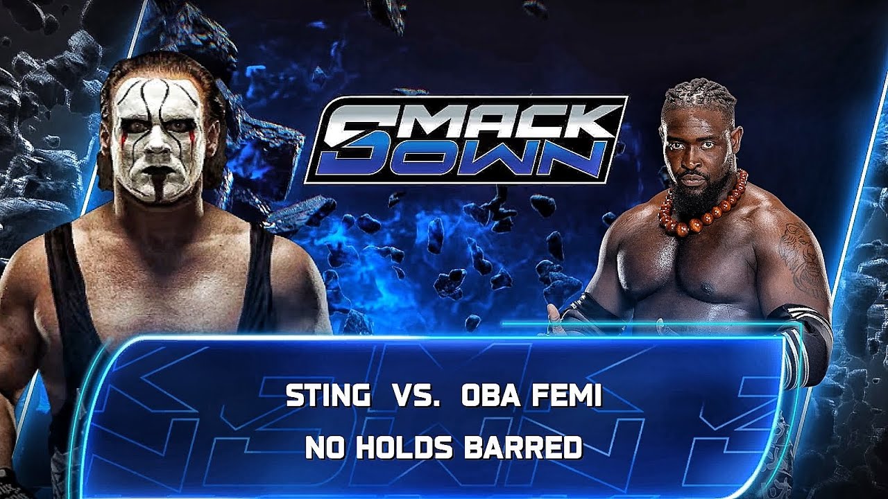 Sting Vs Oba - No Holds Barred MATCH At WWE Smackdown