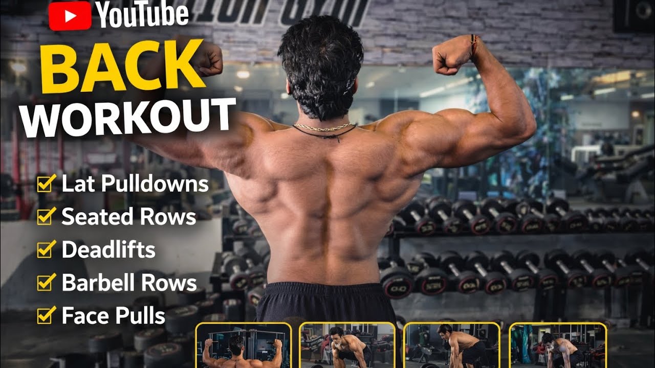 Back Workout 5 Best Exercises 💪 | Bodybuilding Wide & Thick Back Routine | Hindi
