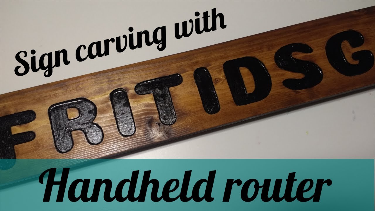 Routing a wooden sign