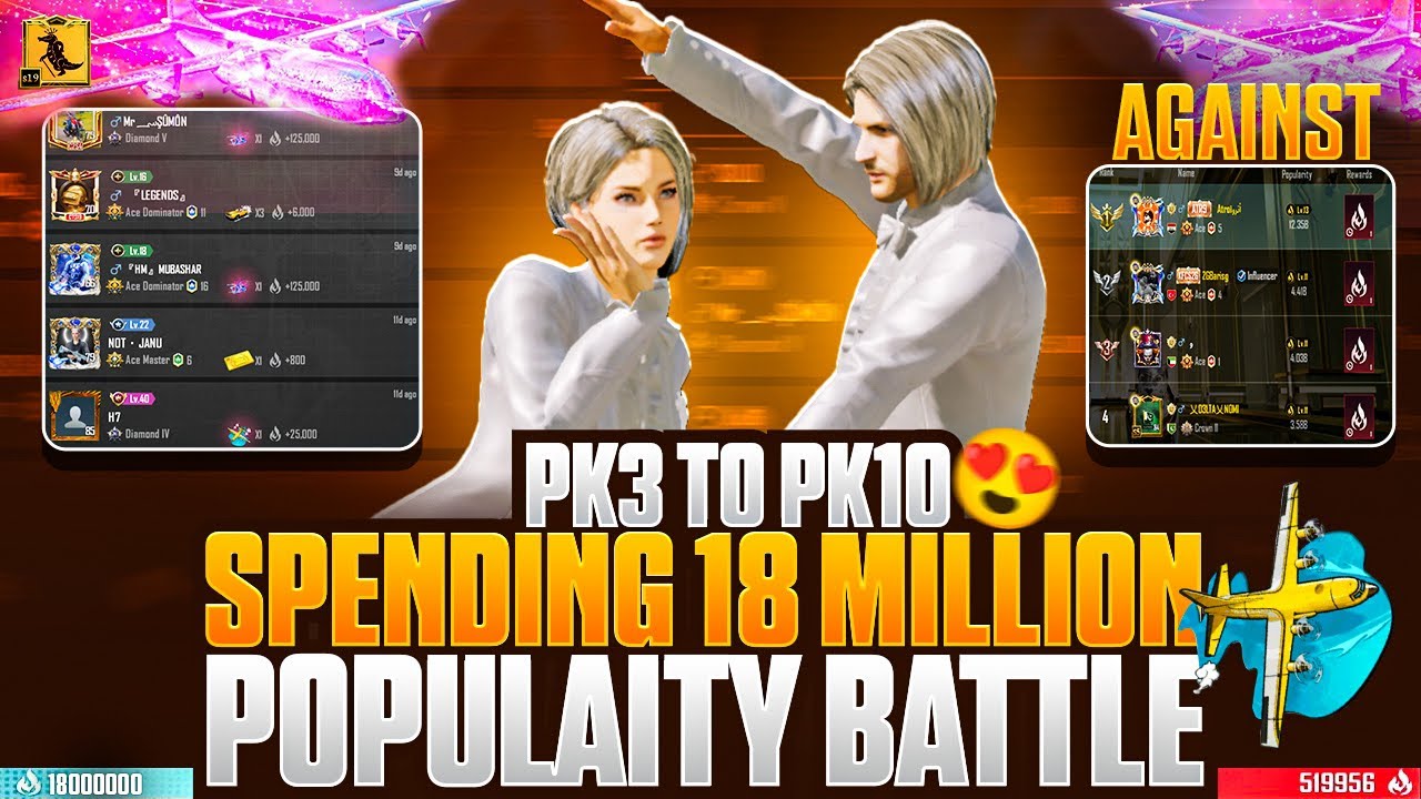 Pk3 To Pk10 Popularity Battle Journey - 18 Million Popularity Snipe - How To Win Popularity Battle